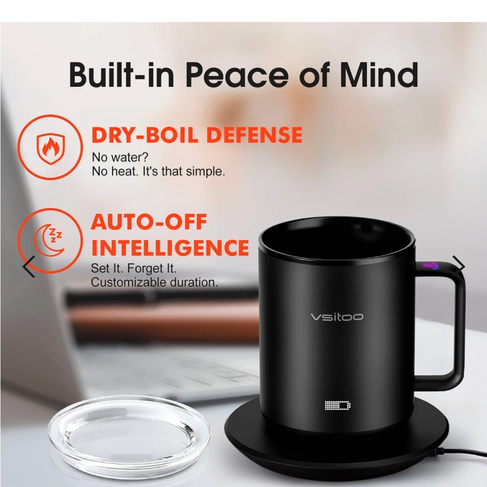 Vsitoo Black Smart Mug Warmer